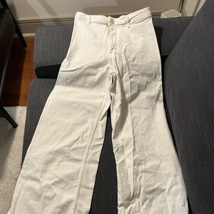 Zara wide leg high rise jeans in oyster white
